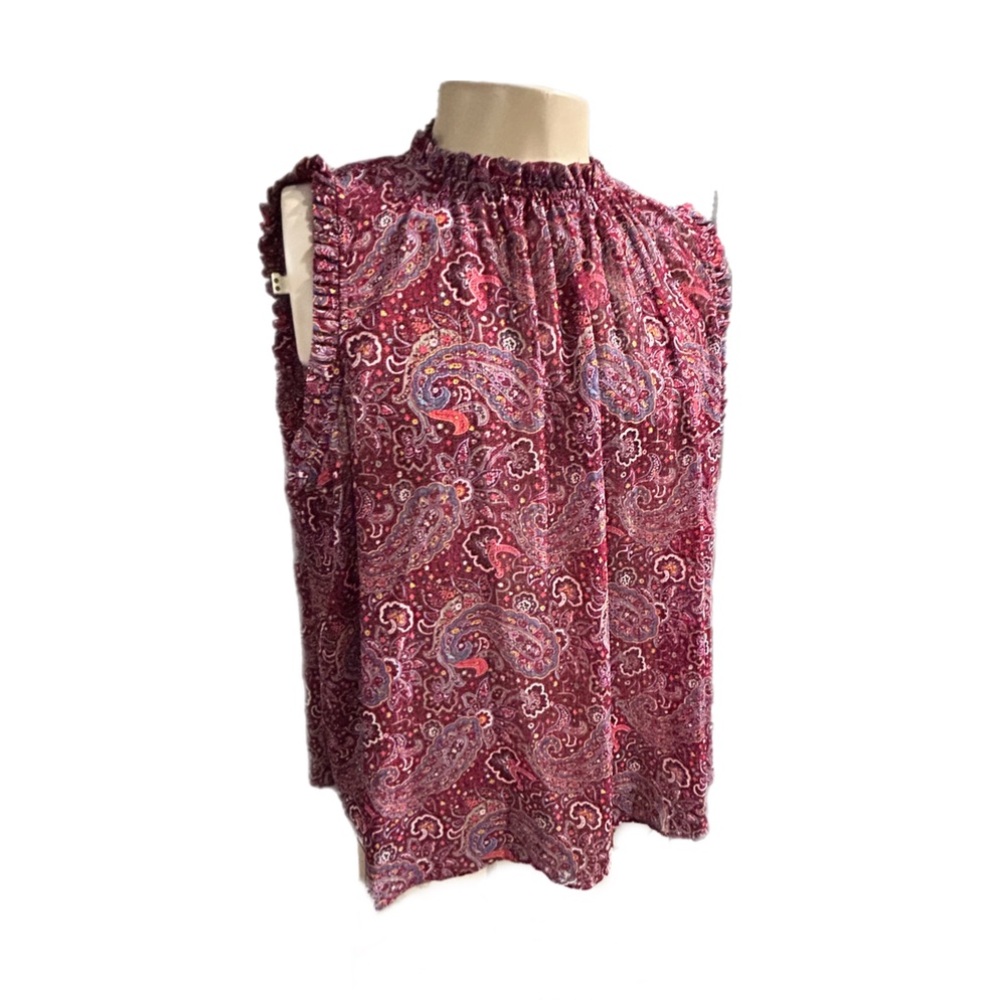 NWOT Women’s GAP Sheer Sleeveless Top with Paisley Pattern